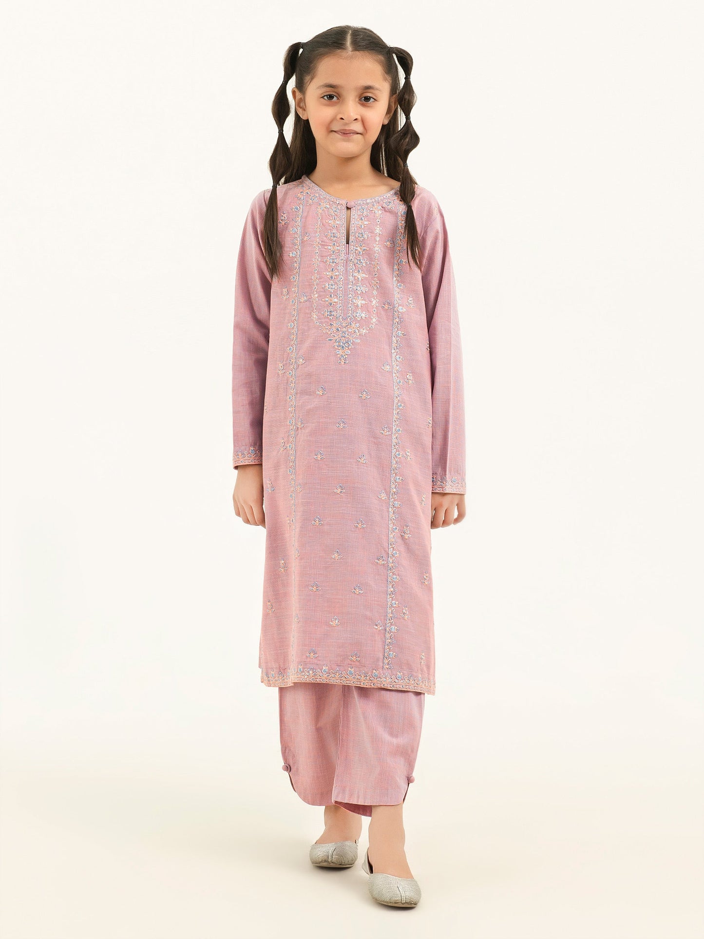 2 Piece Yarn Dyed Suit-Embroidered (Pret)