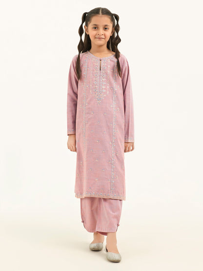 2 Piece Yarn Dyed Suit-Embroidered (Pret)