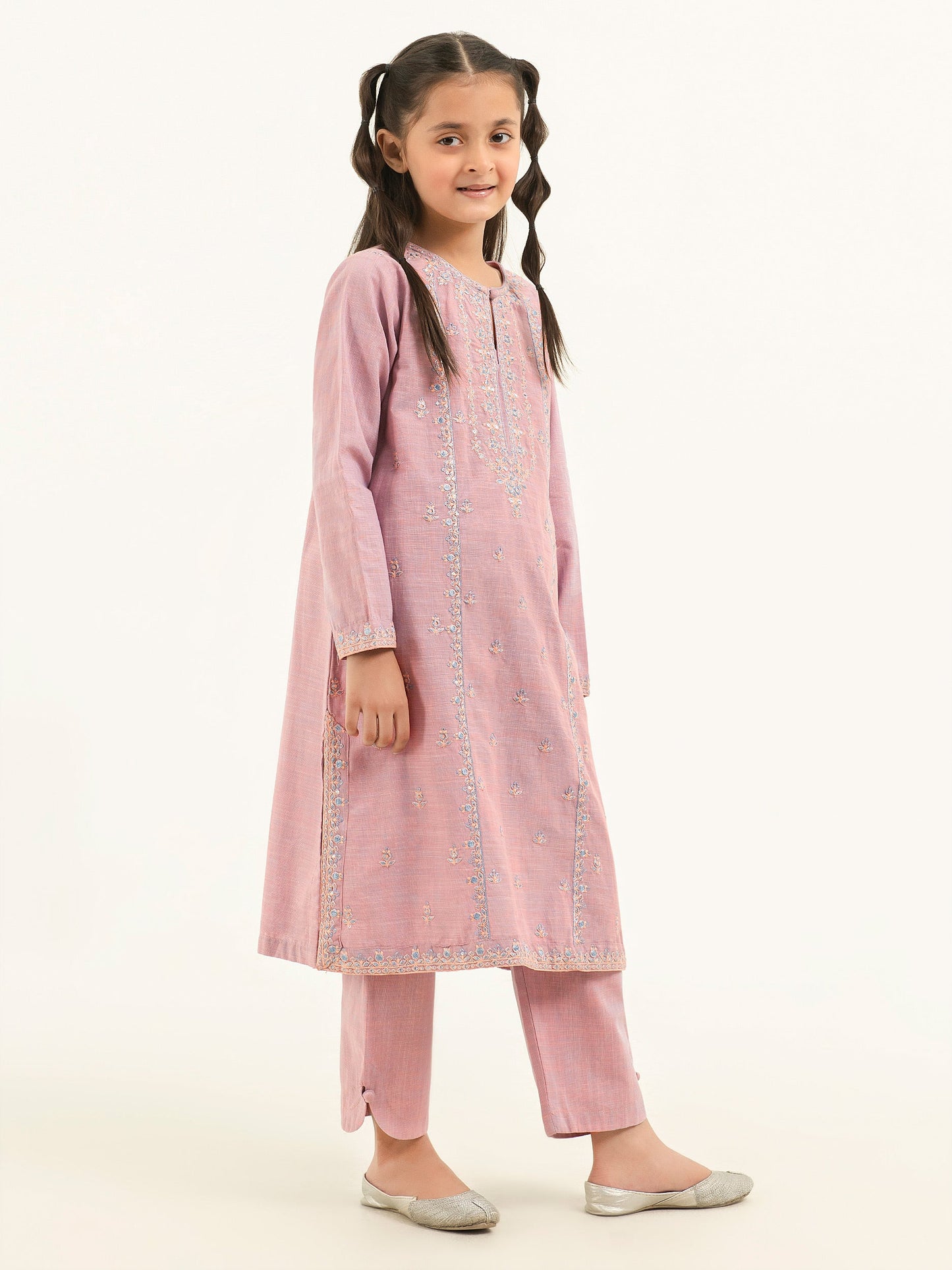 2 Piece Yarn Dyed Suit-Embroidered (Pret)