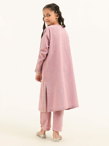 2 Piece Yarn Dyed Suit-Embroidered (Pret)