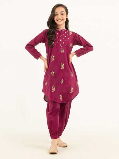 2 Piece Winter Cotton Suit-Embroidered
