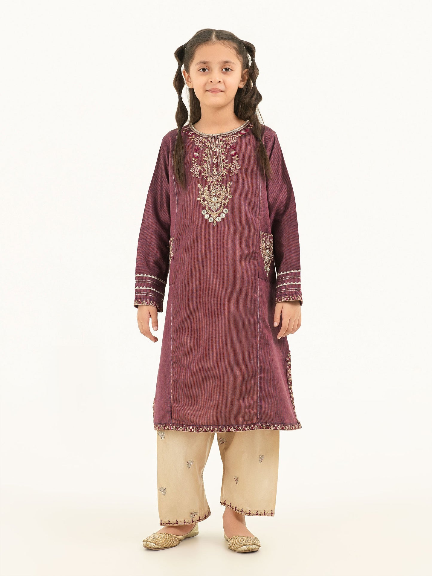 2 Piece Viscose Suit-Embroidered (Pret)