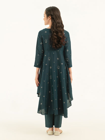 2 Piece Silk Suit-Embroidered (Pret)