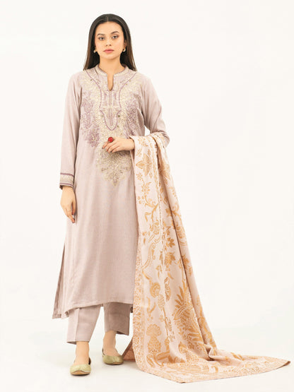 3 Piece Karandi Suit-Embroidered (Pret)
