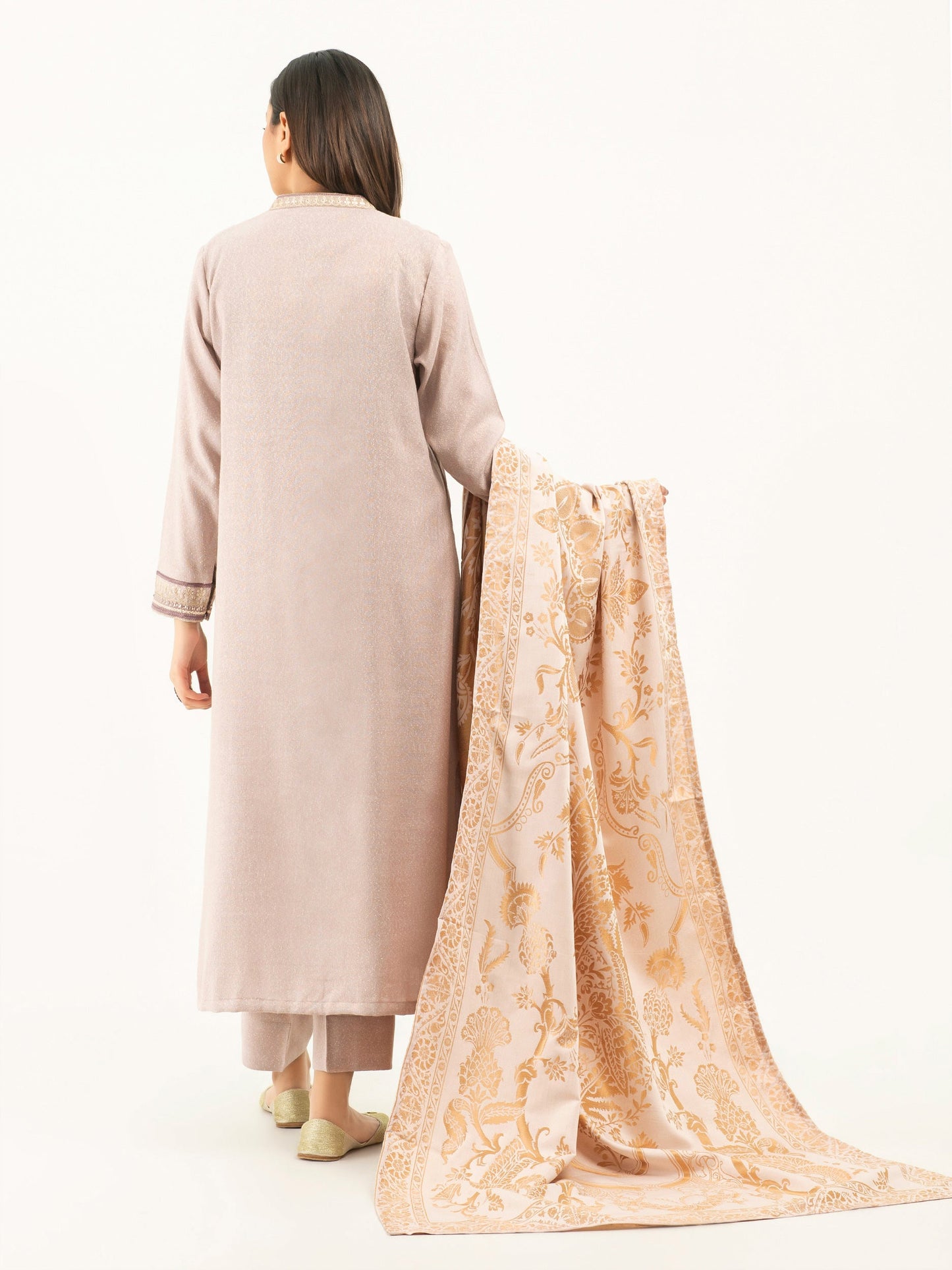 3 Piece Karandi Suit-Embroidered (Pret)