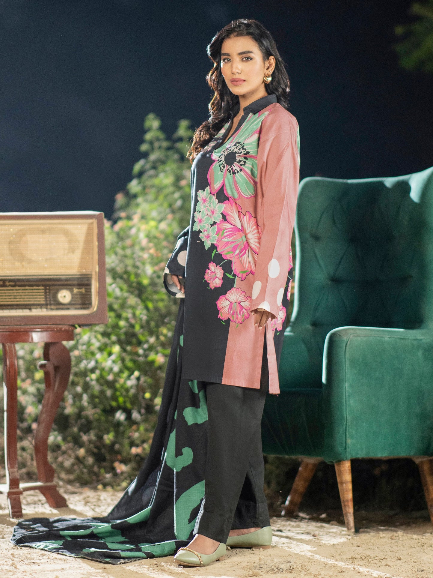 3 Piece Khaddar Suit-Printed (Unstitched)