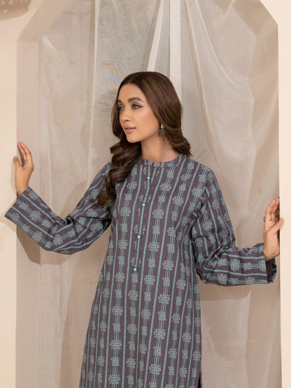 2 Piece Slub Khaddar Suit -Printed (Unstitched)