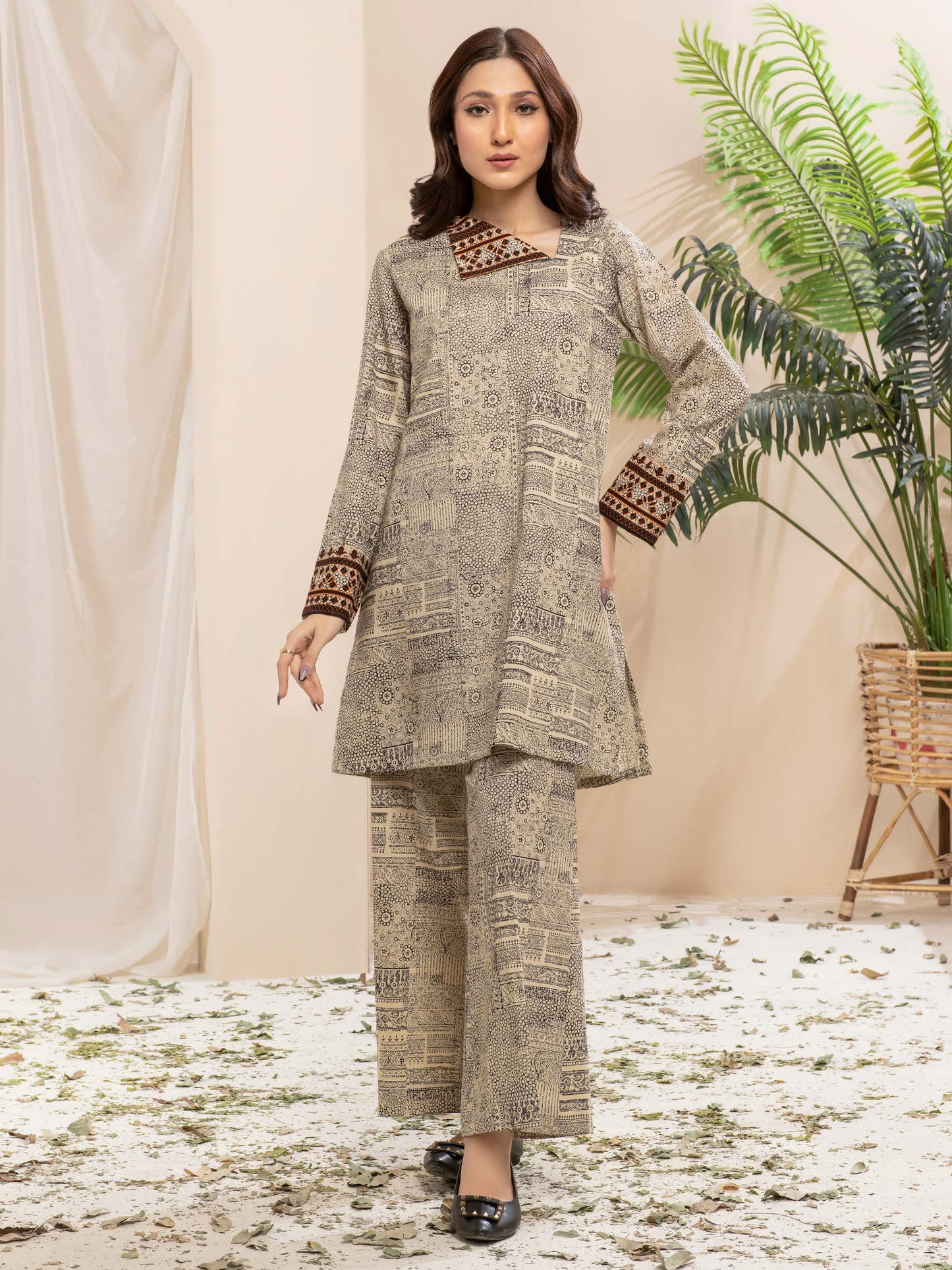 Khaddar Shirt -Printed (Unstitched)