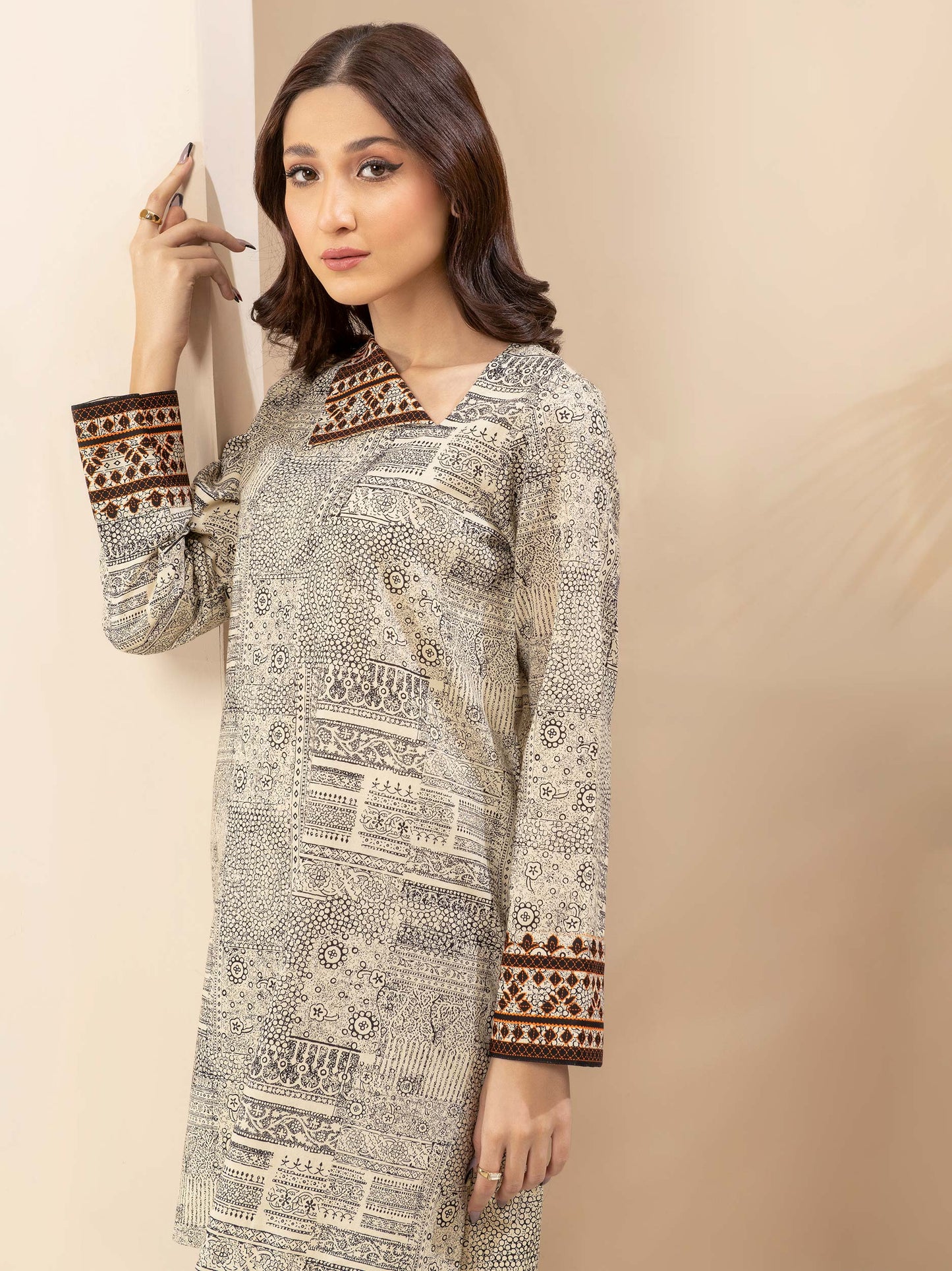 Khaddar Shirt -Printed (Unstitched)