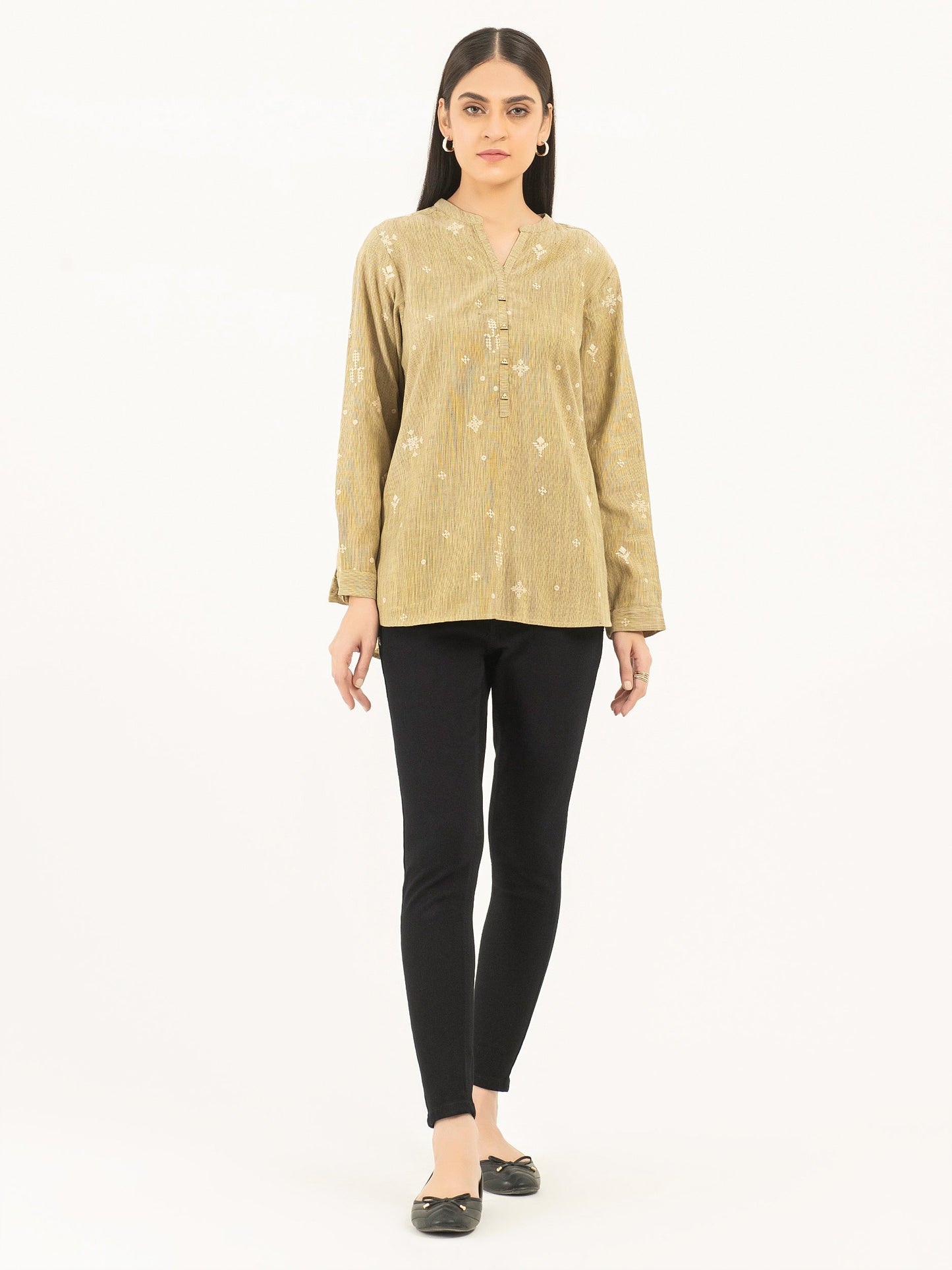Embroidered Yarn Dyed Top
