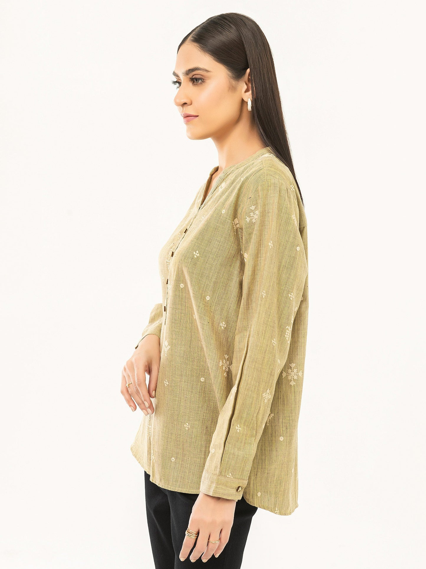 Embroidered Yarn Dyed Top