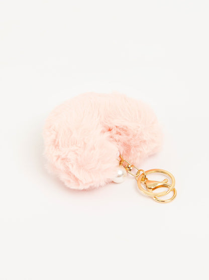 Heart-Shape Pompom Keychain