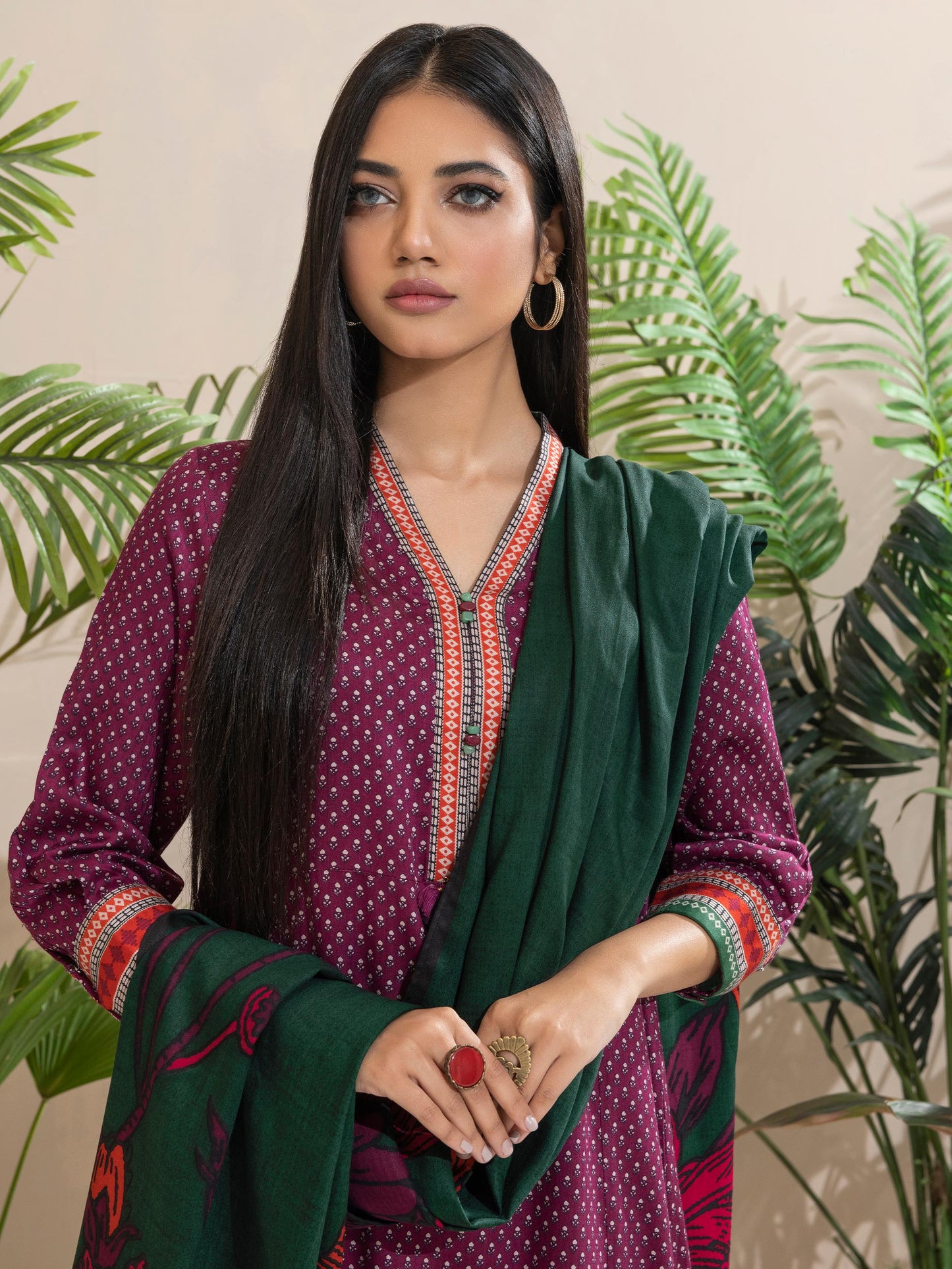 3 Piece Linen Suit-Printed (Unstitched)