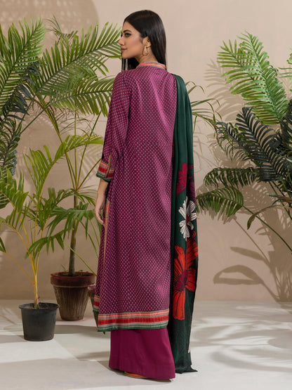 3 Piece Linen Suit-Printed (Unstitched)