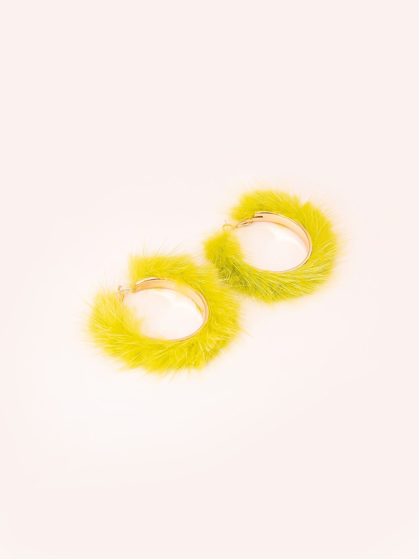Fur Hoop Earrings