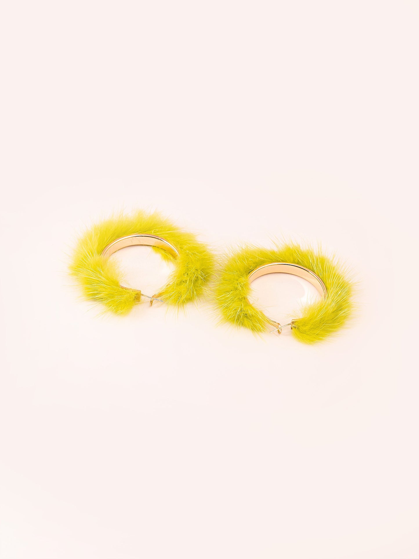 Fur Hoop Earrings
