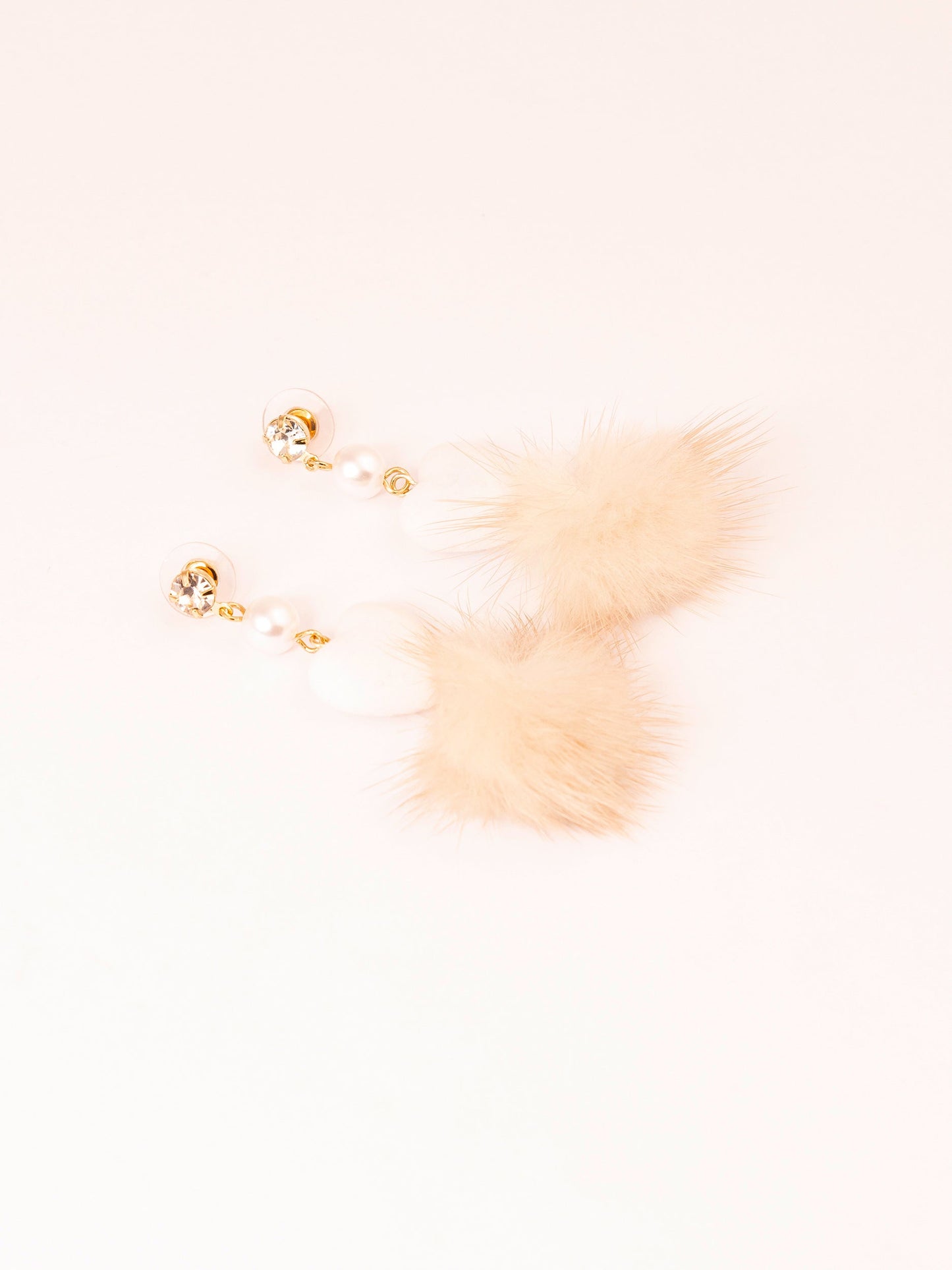 Heart Pompom Drop Earrings