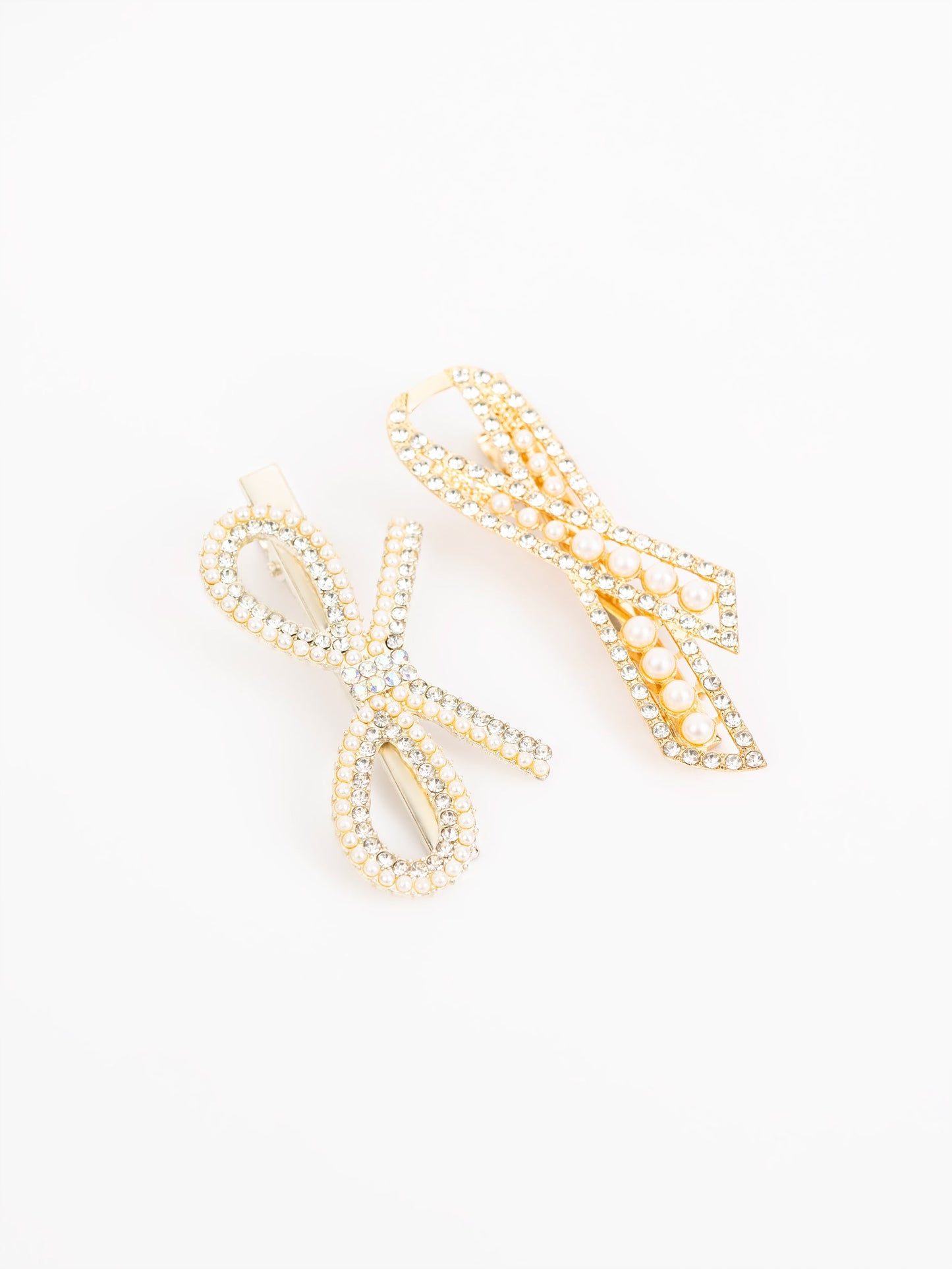 Embellished Bow Hair Clip Set