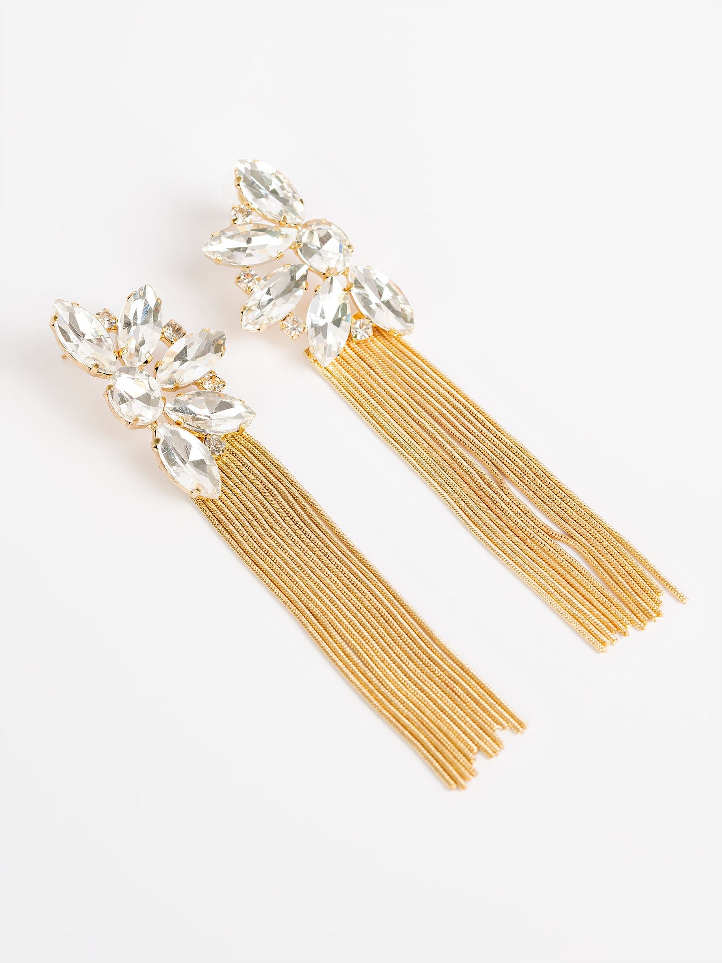 Stoned Embellished Dangling Earrings