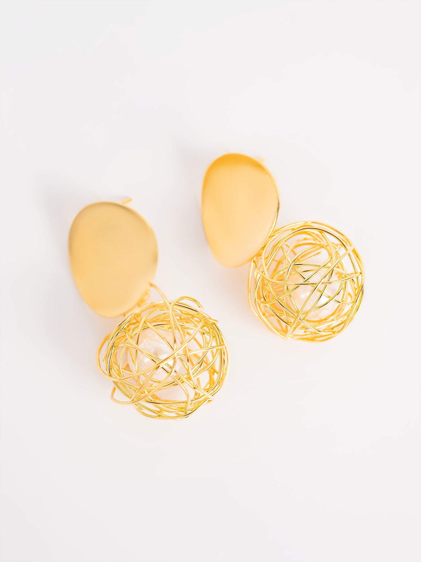 Caged Pearl Earrings