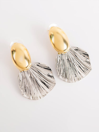 Textured Leaf Earrings
