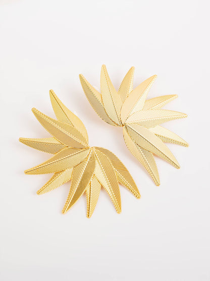 Textured Leaf Earrings