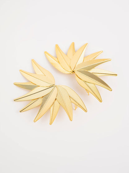 Textured Leaf Earrings