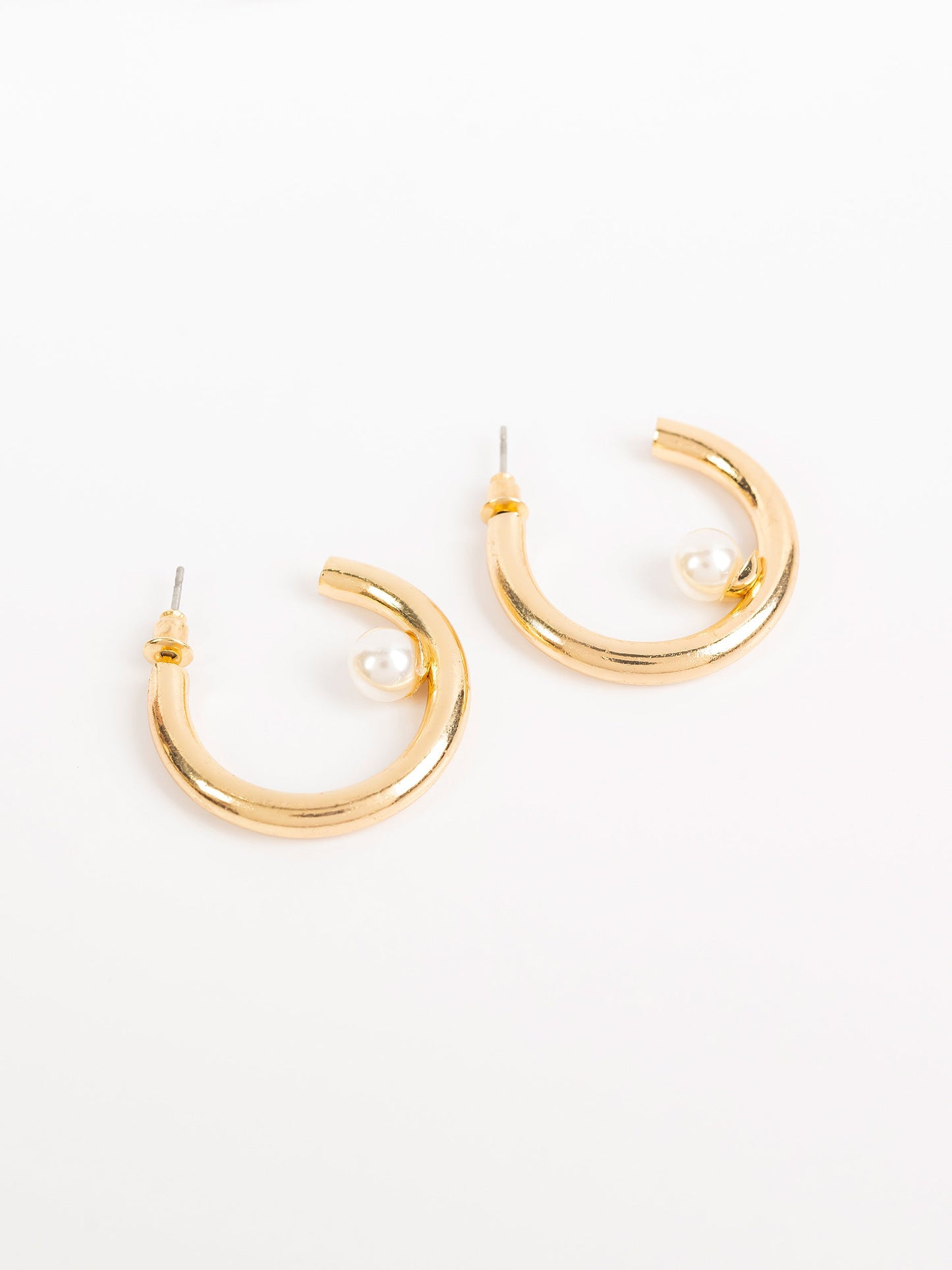 Pearl Half Hoops