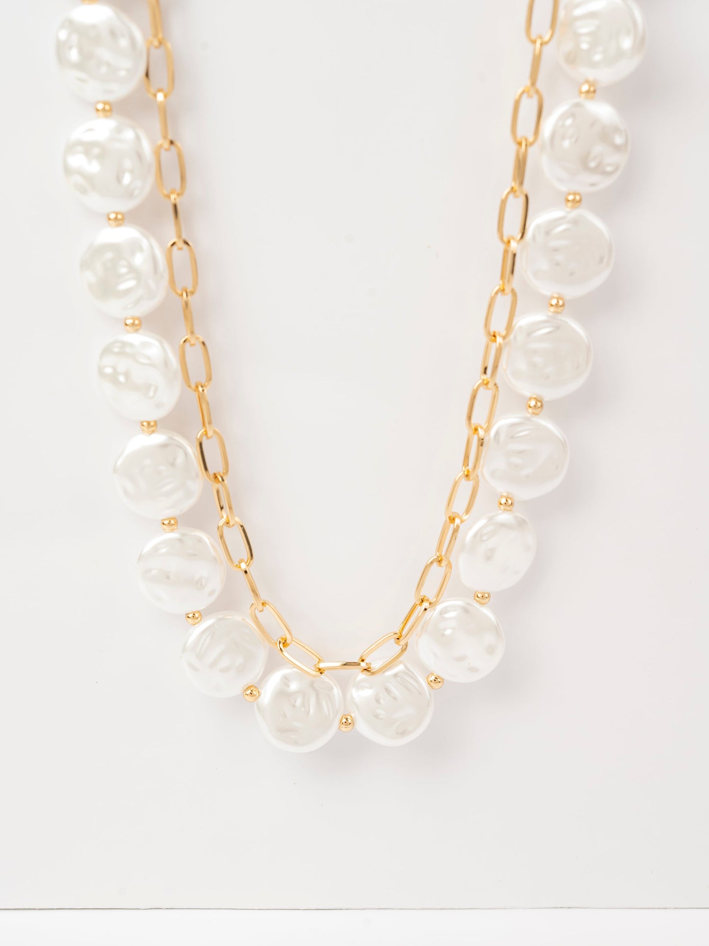 Hanging Pearl Charm Necklace