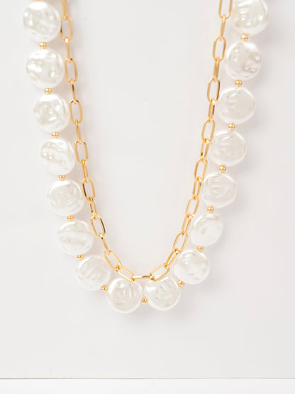 Hanging Pearl Charm Necklace