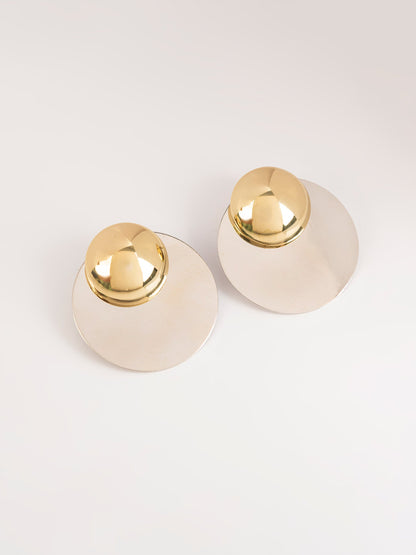 Two-Toned Round Earrings