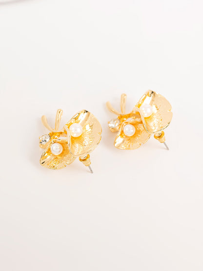 Rhinestone Flower Earrings
