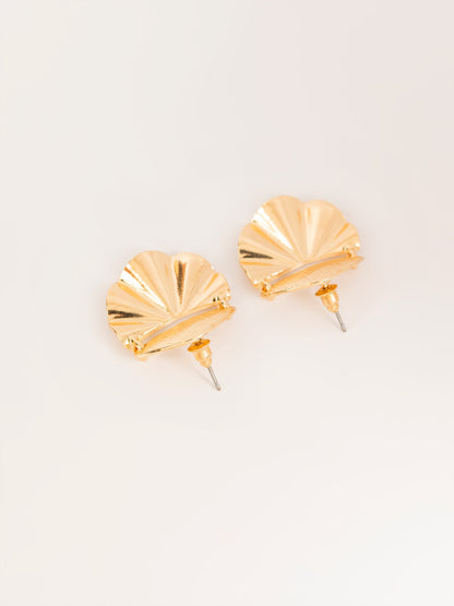 Pleated Leaf Earrings