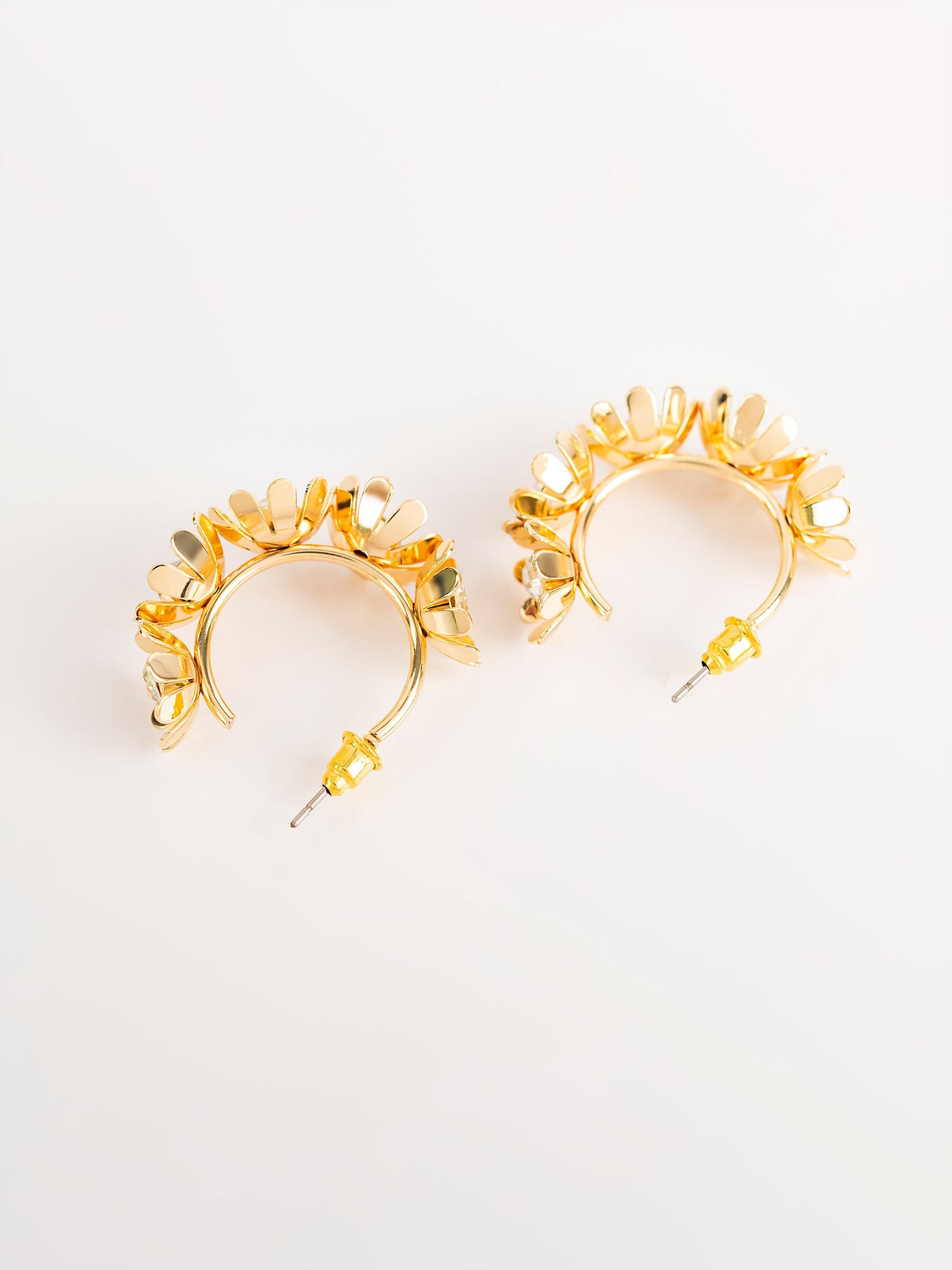 Flower Embellished Hoops