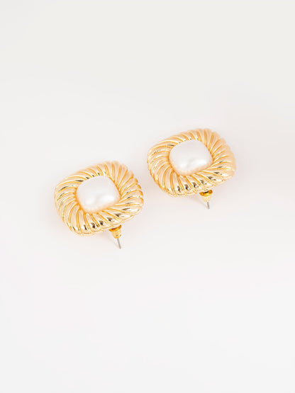 Square Pearl Studs