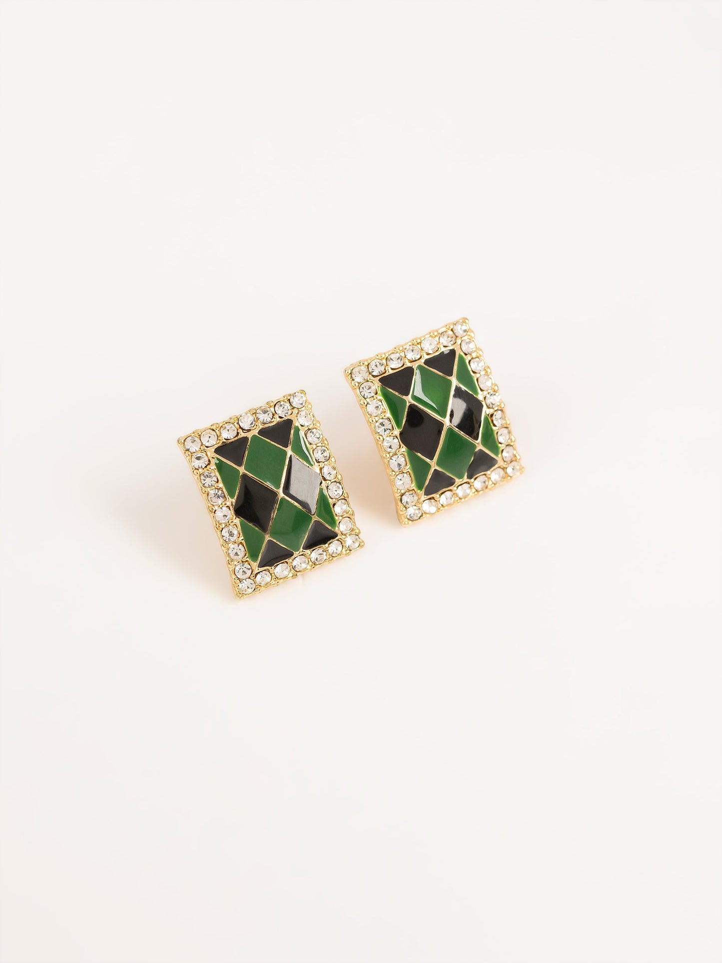 Embellished Checkered Earrings