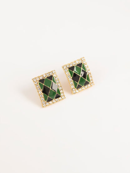 Embellished Checkered Earrings