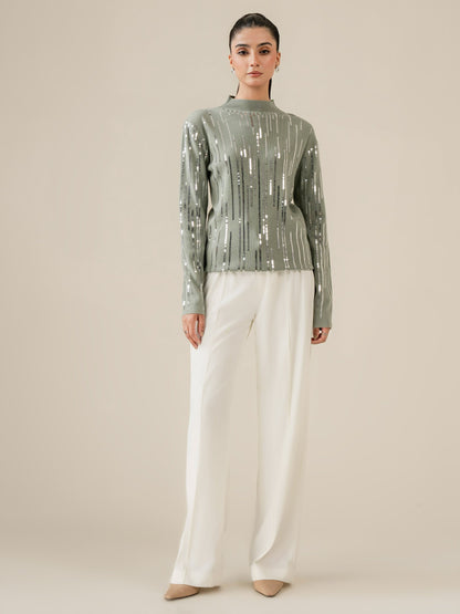 Embellished Woolen Sweater