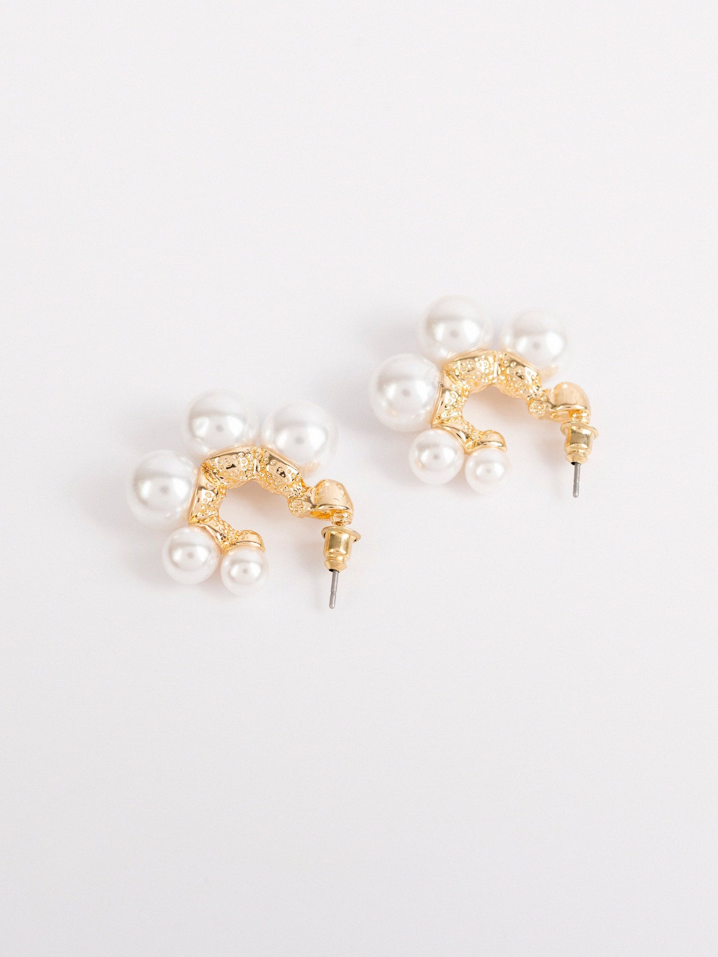 Pearl Half Hoops
