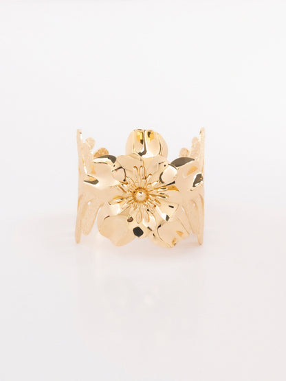 Floral Cuff Bangle Bracelet