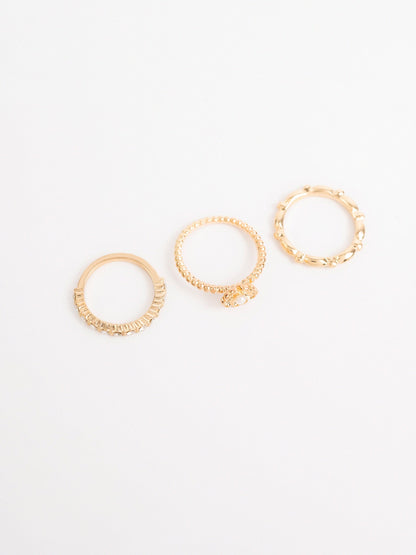 Triple Layered Ring Set