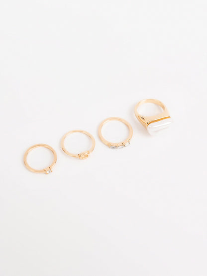 Chunky Stone Ring Set