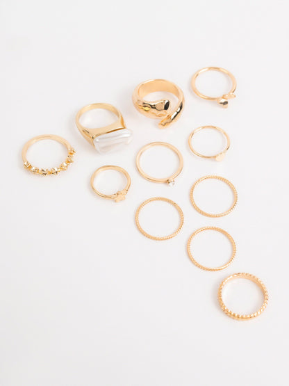 Hammered Ring Set