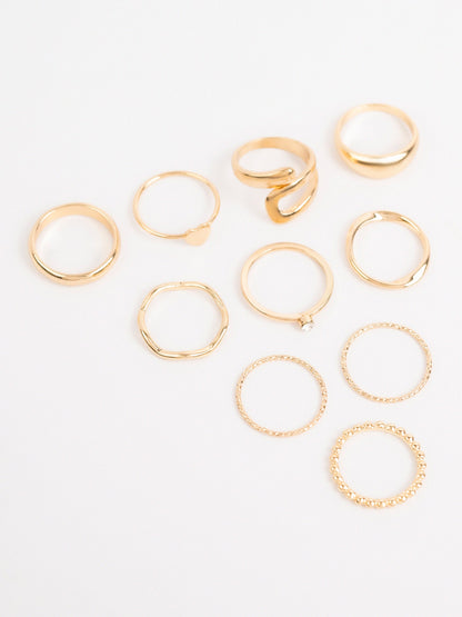 Asymmetric Band Ring Set