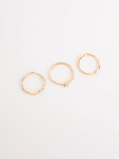 Asymmetric Band Ring Set