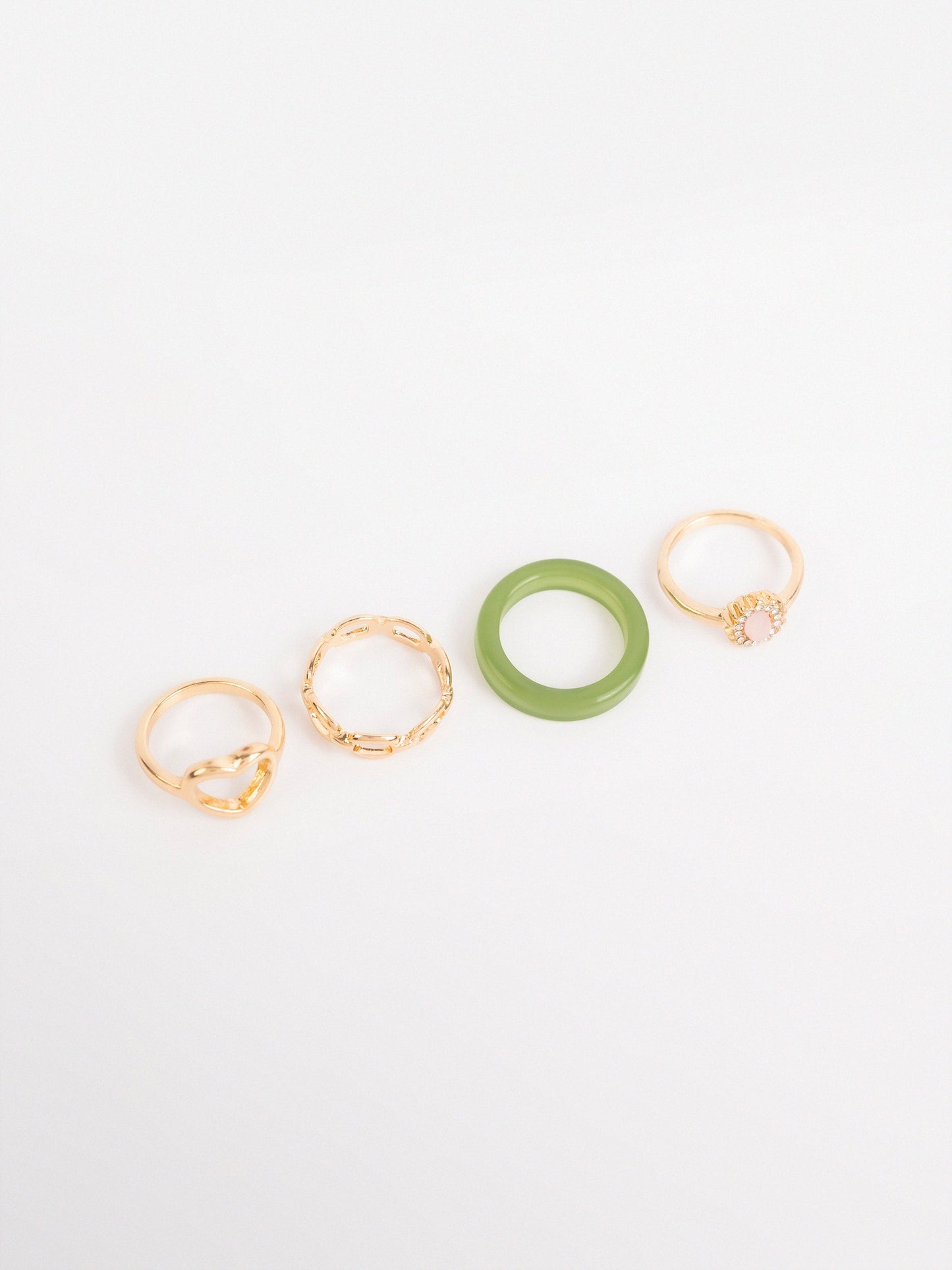 Stoned Ring Set