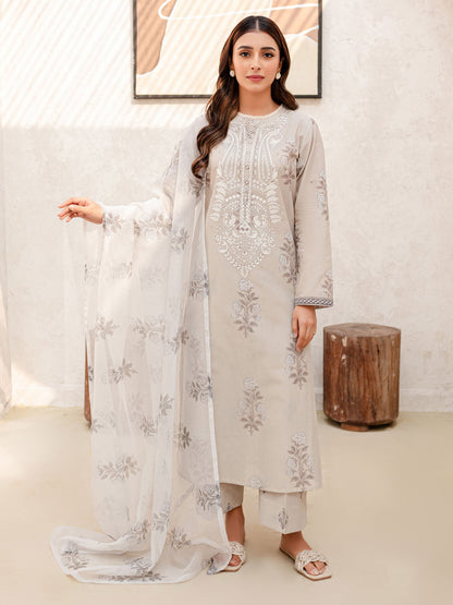3 Piece Lawn Suit-Embroidered (Unstitched)