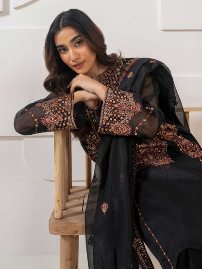 3 Piece Rajjo Net Suit-Embroidered (Pret)