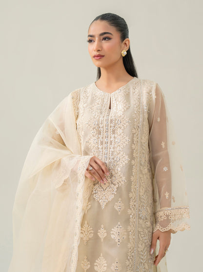 3 Piece Organza Suit-Embroidered (Pret)