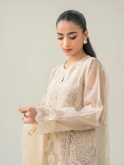 3 Piece Organza Suit-Embroidered (Pret)